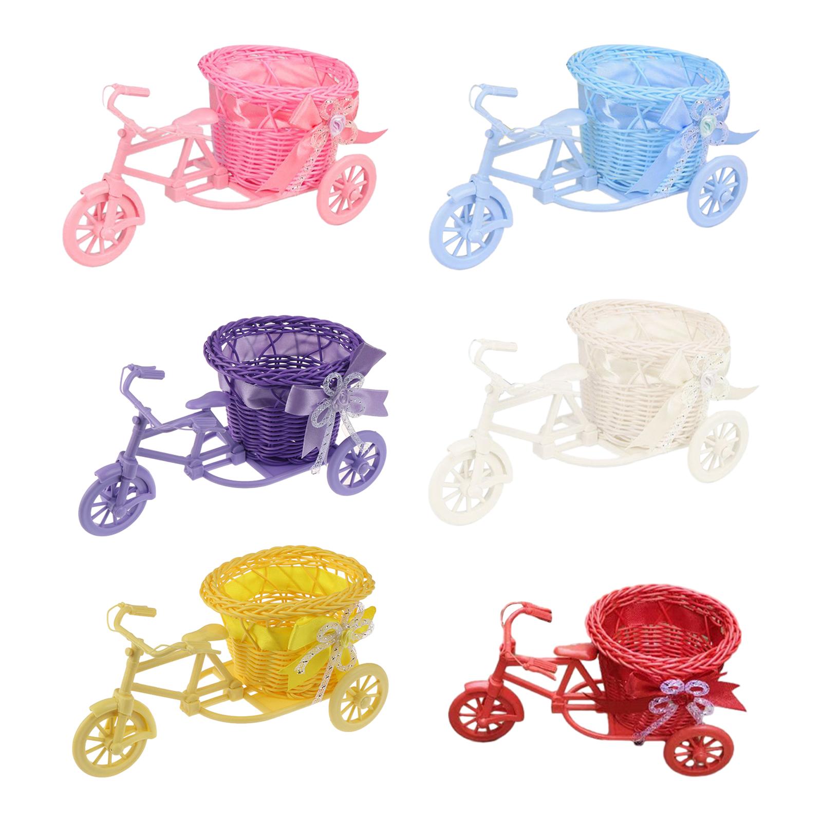 Florist Supply Vases - Bicycle Artificial Flower Basket Vase Mini