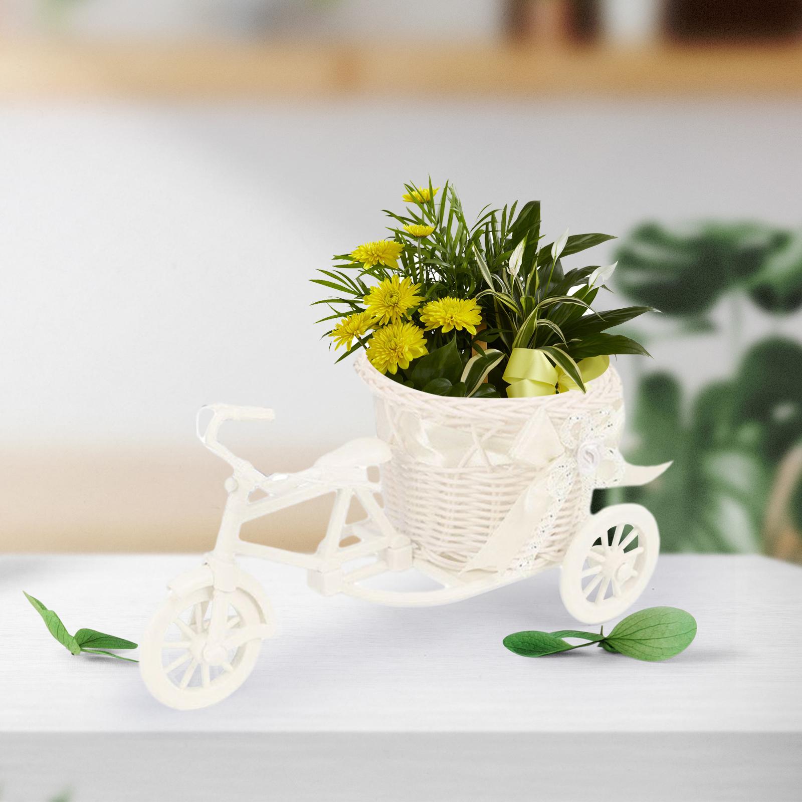 Bicycle Artificial Flower Bask - Florist Supply Vases ulasan dan harga