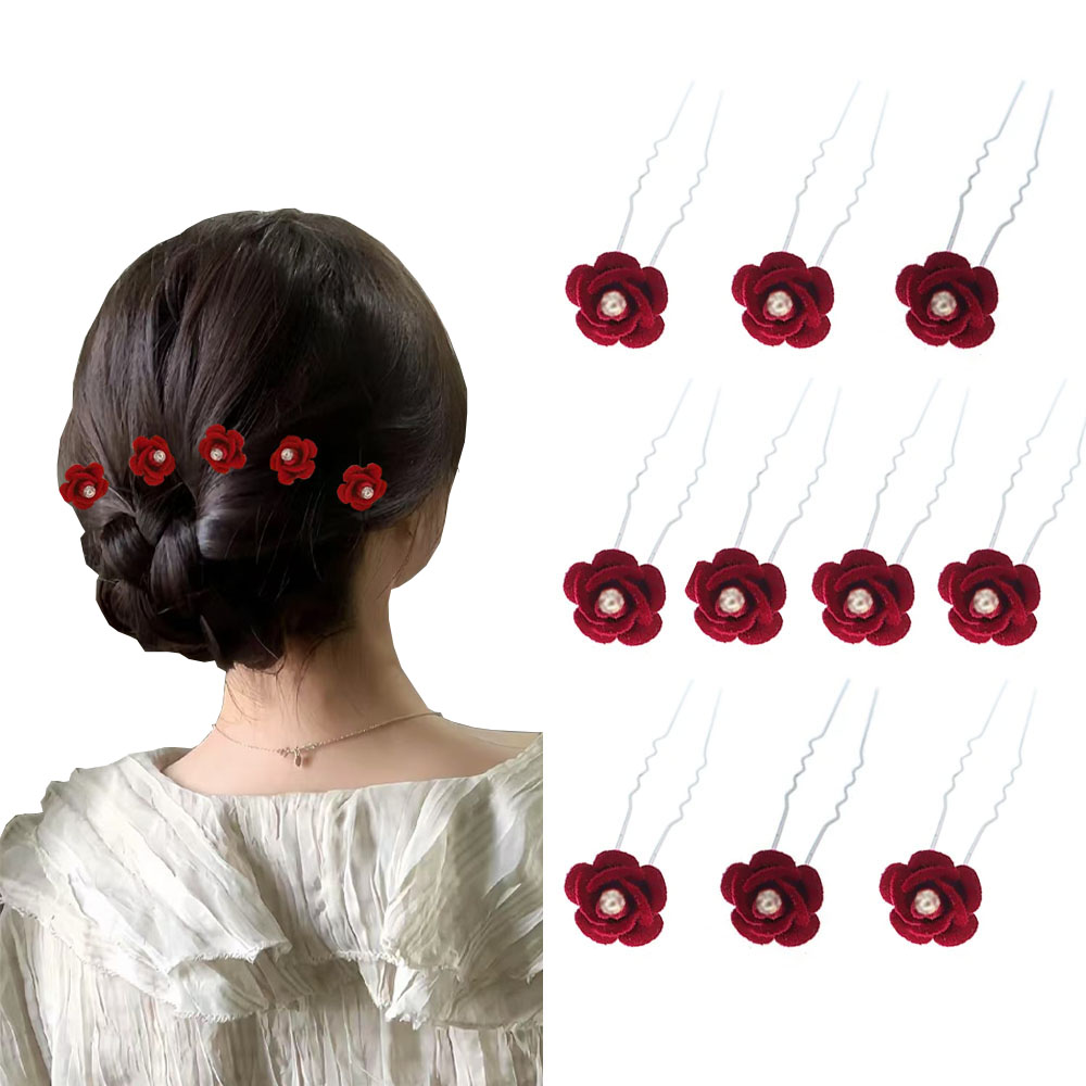 10Pcs Rose Hair Accessories We - Supply Florist ulasan dan harga