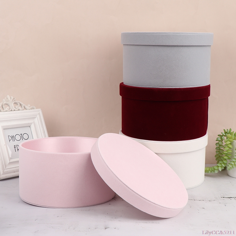 Velvet Round Flowers Box Gift  - Florist Flower Supply ulasan dan harga