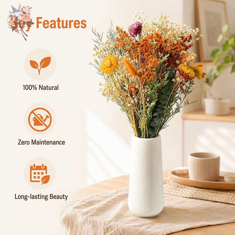 Autumn Dried Flowers Bouquet N - Eucalyptus Preserved ulasan dan harga